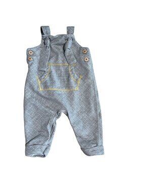 Matilda Jane Baby Overalls Adjustable Tie Straps & Front Pocket Gray 3-6 months